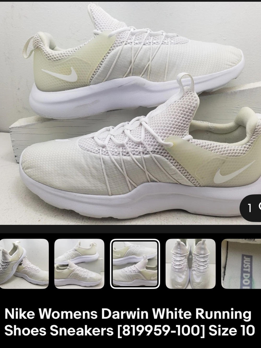 NEW Nike Womens Darwin White Running Shoes Sneakers [819959-100] S